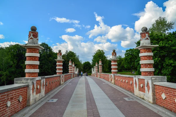 Moscow, Russia - June 08. 2016. The bridge in estate of Tsaritsyno Museum — Stock Photo, Image