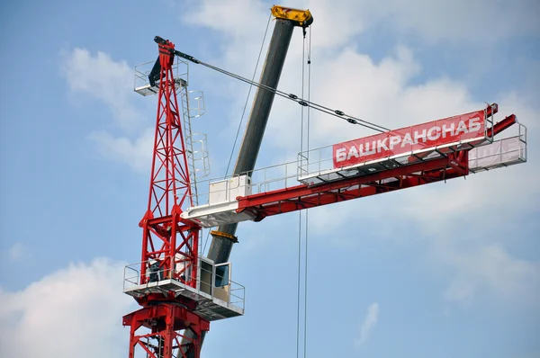 Moscow, Russia -29 May 2015. BASHKRANSNAB - company specializing in the sale, rental of tower cranes designed for construction — Stock Photo, Image