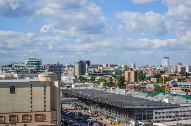Moskova, Rusya - 8 Haziran 2016. Kursk tren istasyonunun Üstten Görünüm