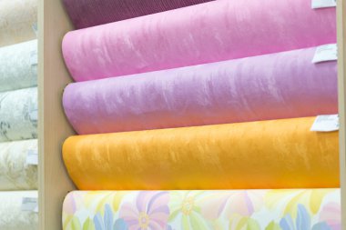 Parlak modern duvar kağıdı kaplama malzeme deposu