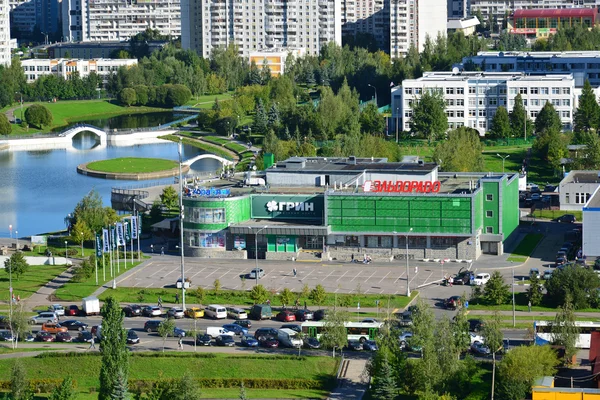 Moscow, Russia - September 01.2016. A Top view of district 15 in Zelenograd summer — Stock Photo, Image