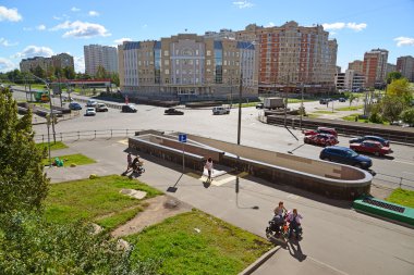 Moskova, Rusya - Eylül 01.2016. Zelenograd Adliye Sarayı manzarasına sahip