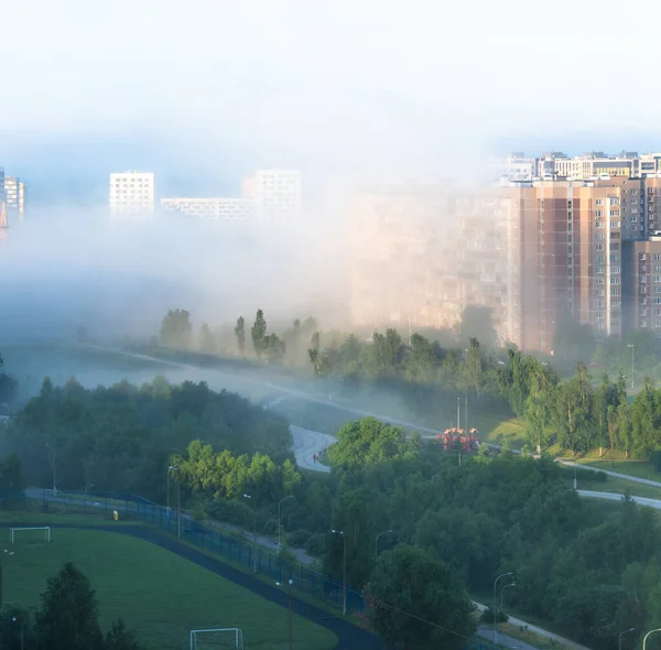 Paisaje Otoño Con Niebla Moscú Rusia — Foto de Stock