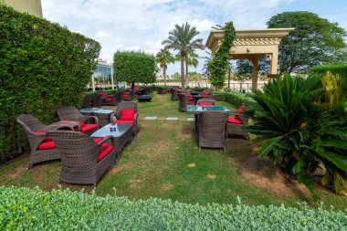 Doha, Katar 'daki boş sokak kafesi.