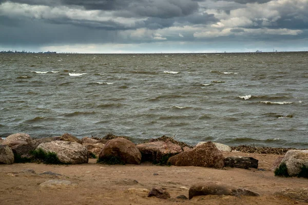Вода Финского Залива Облачную Погоду — стоковое фото