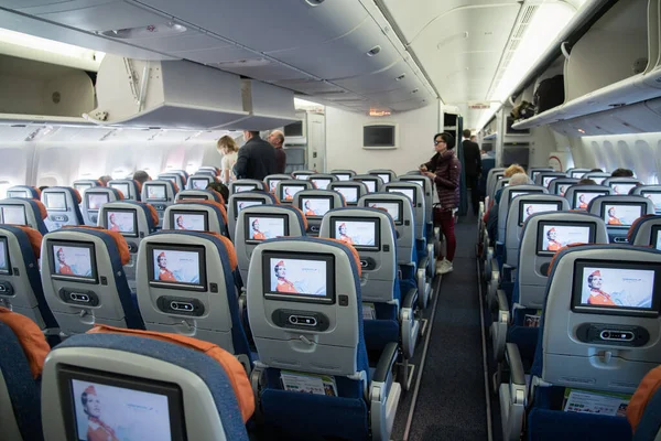 Moscú Rusia Marzo 2019 Clase Económica Avión Aeroflot Vista Trasera — Foto de Stock