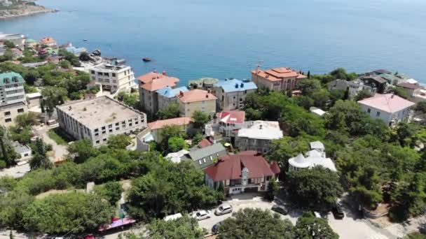Vista de la ciudad turística de Foros desde una altura. Crimea — Vídeos de Stock