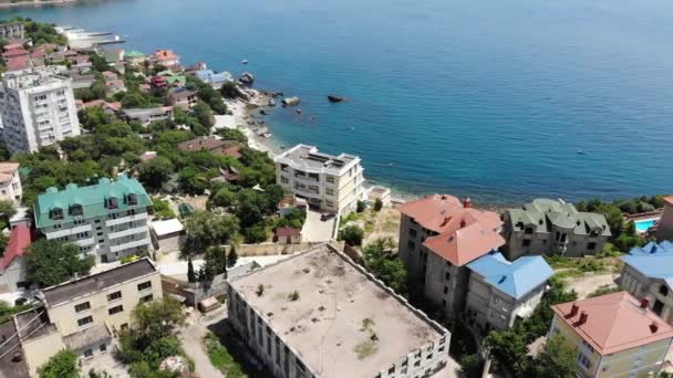 Vista de la ciudad turística de Foros desde una altura. Crimea — Vídeos de Stock