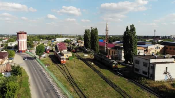 Gryazi,ロシア- Avg 8.2018年。Gryazi-voronezhskie -大型貨物鉄道駅 — ストック動画