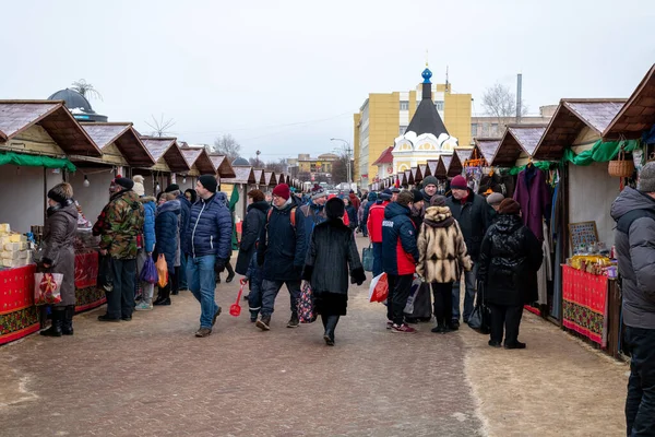 Дмитров Россия Марта 2018 Год Рыночная Площадь Центре — стоковое фото