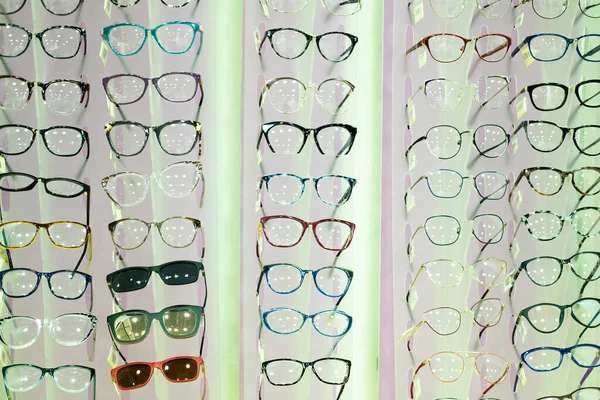 Lunettes Vue Sur Vitrine Cadres Modernes — Photo