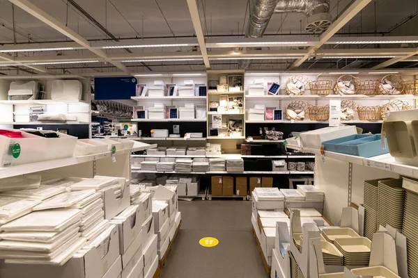 Chimki Rusko Července 2021 Interiér Obchodu Ikea Oddělení Souvisejících Produktů — Stock fotografie