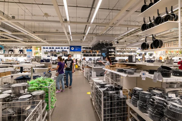 Khimki Russia July 2021 Ikea Store Interior Kitchenware Department — Stock Photo, Image