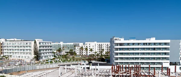 Protaras Cypr Października 2019 Rok Panorama Hoteli Kurortowych Wybrzeżu — Zdjęcie stockowe