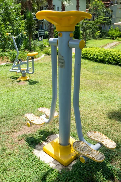 Beautiful modern fitness equipment outdoors — Stock Photo, Image