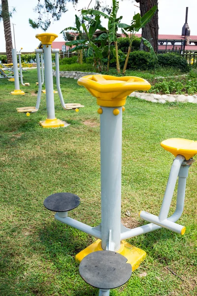 Beautiful modern fitness equipment outdoors — Stock Photo, Image