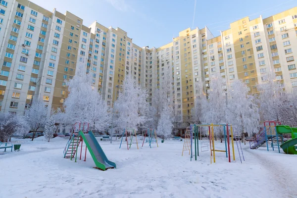 Playground structure outdoors in winter — Stock Photo, Image