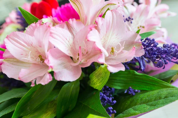 Buquê de flores com um monte de flores diferentes — Fotografia de Stock