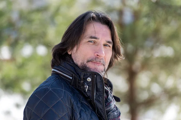 Portrait of a middle-aged man in nature — Stock Photo, Image