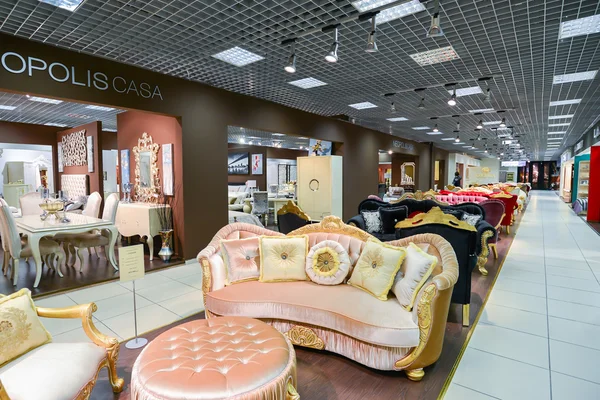 MOSCOW, RUSSIA - MARCH 05 2015. Interior Furniture shopping complex Grand. Furniture shopping mall GRAND -  largest specialty shop in Russia and Europe. — Stock Photo, Image