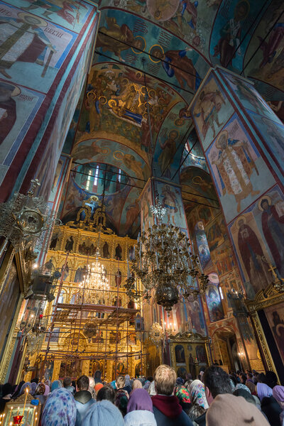 Moscow, Russia March 28, 2015. A Russian ortodox church at the Trinity-Sergius Lavra, build in 1585. Sergiev Posad, Moscow district, Russia. Dormition Cathedral