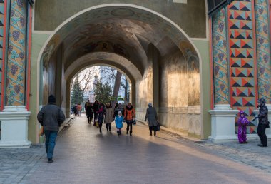 Sergiev Posad, Rusya Federasyonu-Mart, 15, 2012. Sergiev Posad Moskova bölgesinde manastırda. 14. yüzyılda inşa edilmiş