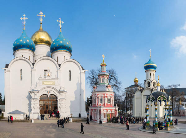 Sergiev Posad, RUSSIA-MARCH, 15, 2012. Monastery in a Sergiev Posad in the Moscow region. It was built in  14th century
