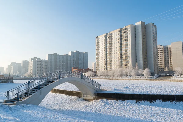 Árvores cobertas de neve na cidade de Moscou, Rússia — Fotografia de Stock