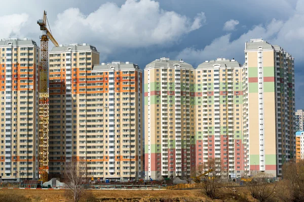 KRASNOGORSK, RUSSIA - APRIL 18,2015. Krasnogorsk is city and center of Krasnogorsky District in Moscow Oblast located on Moskva River. Area of residential development is about 2 million square feet — Stock Photo, Image