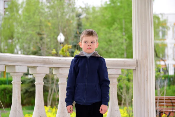 Ragazzo di sei anni su una passeggiata — Foto Stock