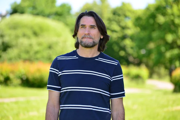 Middle Age Man Standing Outdoors — Stock Photo, Image