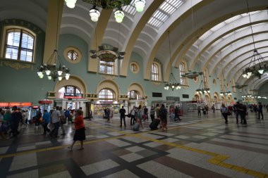 Moskova, Rusya - 17.06.2015. Kazansky tren istasyonu iç. 1862 yılında inşa.