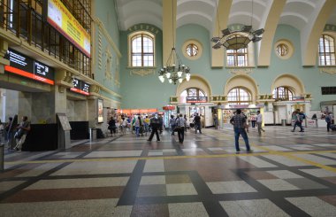 Moskova, Rusya - 17.06.2015. Kazansky tren istasyonu iç. 1862 yılında inşa.