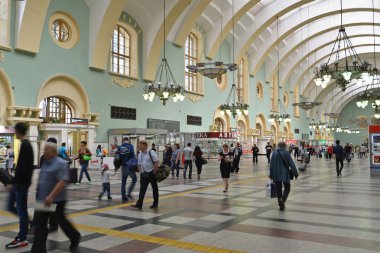 Moskova, Rusya - 17.06.2015. Kazansky tren istasyonu iç. 1862 yılında inşa.