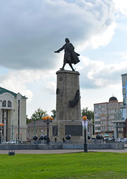 Lipetsk RUSSIA-05.08.2015. Monumento a Pedro o Grande é uma das principais atrações da cidade de Lipetsk — Fotografia de Stock