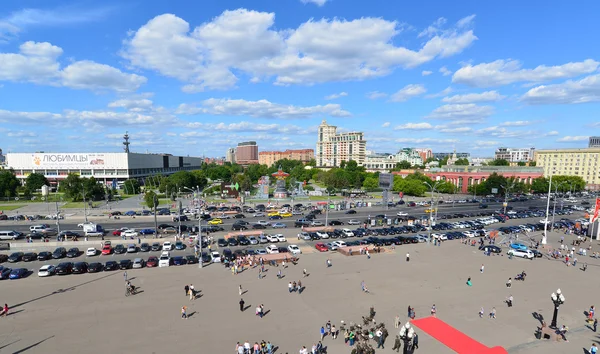 MOSCÚ, RUSIA - 26.06.2015. Vista superior de Sadovoye Koltso - una de las carreteras más importantes y principales de la ciudad . — Foto de Stock