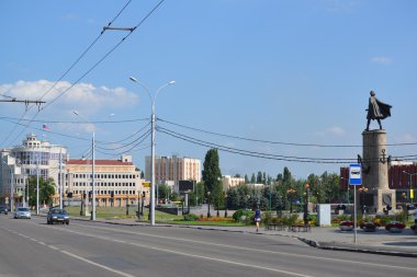 Lipetsk Rusya-05.08.2015. Anıt büyük Peter ana konumlar biridir 
