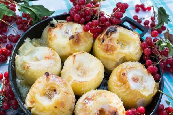 Appetitlich gebackene Äpfel mit frischem Kalina — Stockfoto