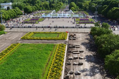 Moskova, Rusya - 26.06.2015. Gorki Park-Central Park kültür ve kalan yaz aylarında ana sayfa görünümü