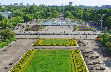 Moskova, Rusya - 26.06.2015. Gorki Park-Central Park kültür ve kalan yaz aylarında ana sayfa görünümü