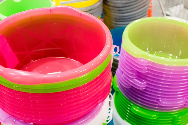 Stack of plastic bucket — Stock Photo, Image