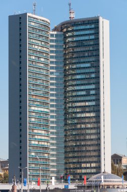 Moskova, Rusya - 09.21.2015. Novy Arbat tarihinde Moskova şehir hükümet binası