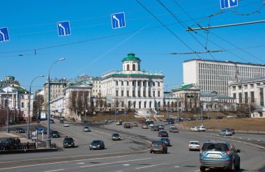 Moskova, Rusya - 13.04.2015. Eski konak 18. yüzyılın - Pashkov evi. Şu anda, Moskova'da Rusya Devlet Kütüphanesi