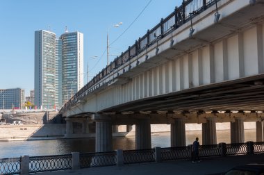 Moskova, Rusya - 09.21.2015. Novy Arbat tarihinde Moskova şehir hükümet binası