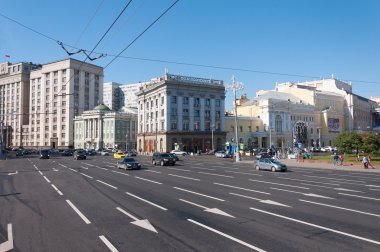 MOSCOW, RUSSIA - 21.09.2015. Teatralnaya Street - one of central streets in Moscow