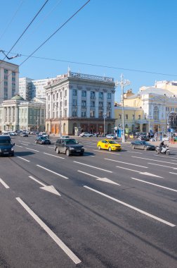MOSCOW, RUSSIA - 21.09.2015. Teatralnaya Street - one of central streets in Moscow