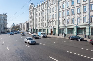 Moskova, Rusya - 21.09.2015. Sokak Mokhovaya tarihinde Rusya Federasyonu Başkanı alımı