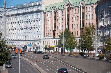 Moscow, Russia - 09.21.2015.  View of  street Nikitsky Boulevard