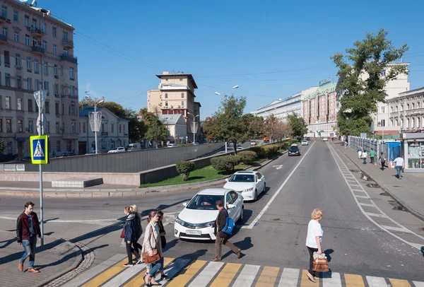 Moscow, Russia - 09.21.2015.  View of  street Nikitsky Boulevard — Stock Photo, Image