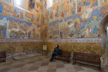 Suzdal, Rusya - 06.11.2015. Başkalaşım Katedrali. UNESCO dünya mirası. Altın yüzük seyahat